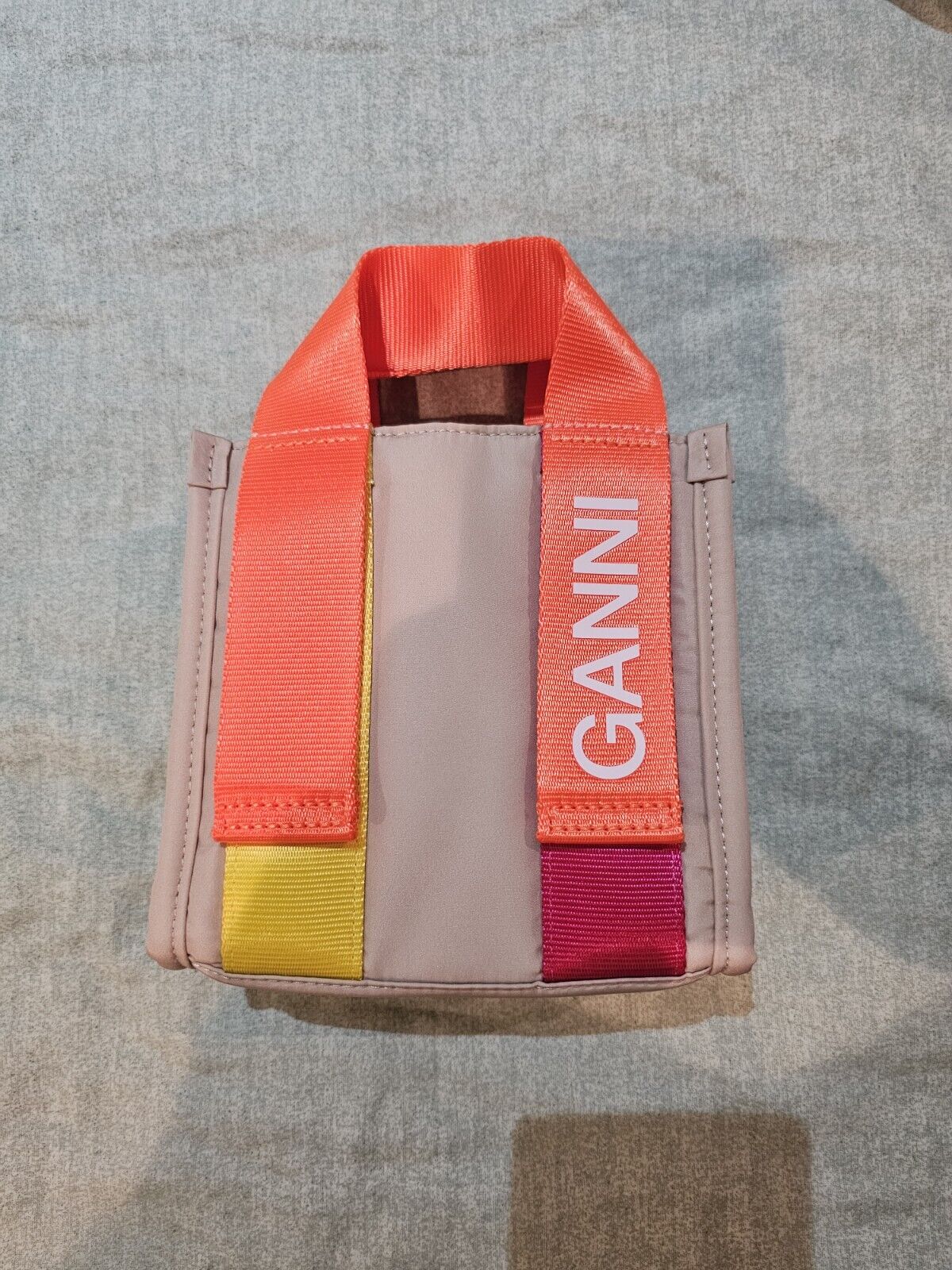 Ganni Tech Tote Mini Bag - Pale Khaki 