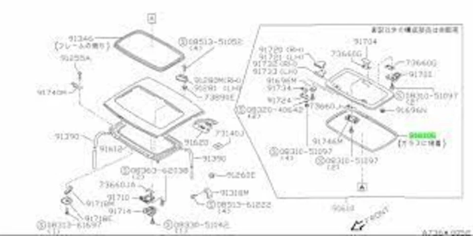 Protector de techo solar genuino Nissan OEM PATHFINDER SUNNY SILVIA sello tira climática Foto 4 de 4