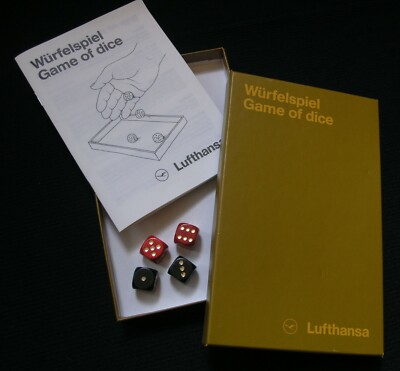 Lufthansa Firstclass Geschenkartikel Reise Würfelspiel 80er Jahre