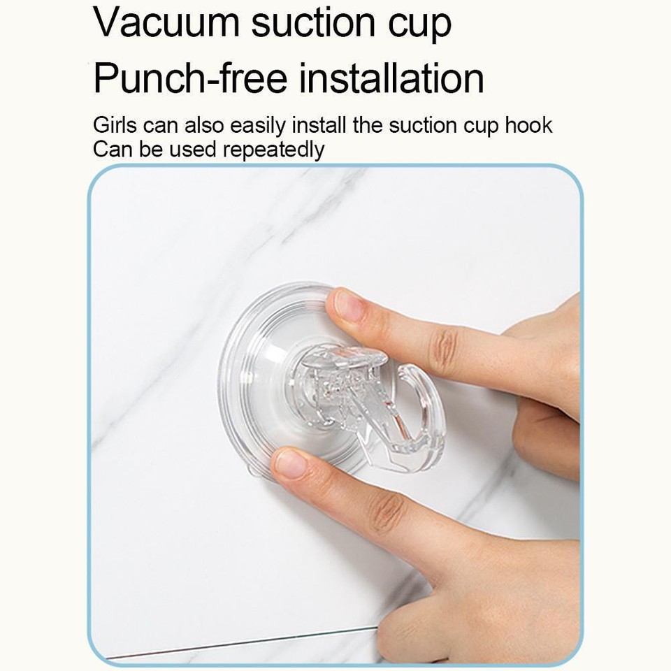 1*Wreath Hanger Suction Cup Hooks Clear Vacuum For Front Windows Door