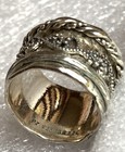 NWOT OR PAZ STERLING SILVER 925  WIDE SPINNER RING SZ 6 MADE IN ISRAEL PZ Au — photo 3