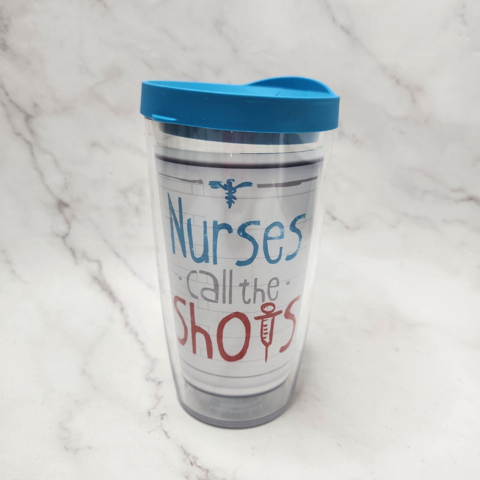 Tervis "Nurses Call the Shots 16oz Tumbler Clear Cup Travel 
