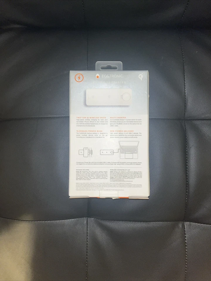 EGGTRONIC Power Bar | Apple Fast Charging System 2 Qi Wireless 10,000mAh Power - Image 2 of 3