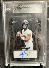 2022 Leaf Flash Football TY THOMPSON Clear Snakeskin Pre-Production Auto 1/1