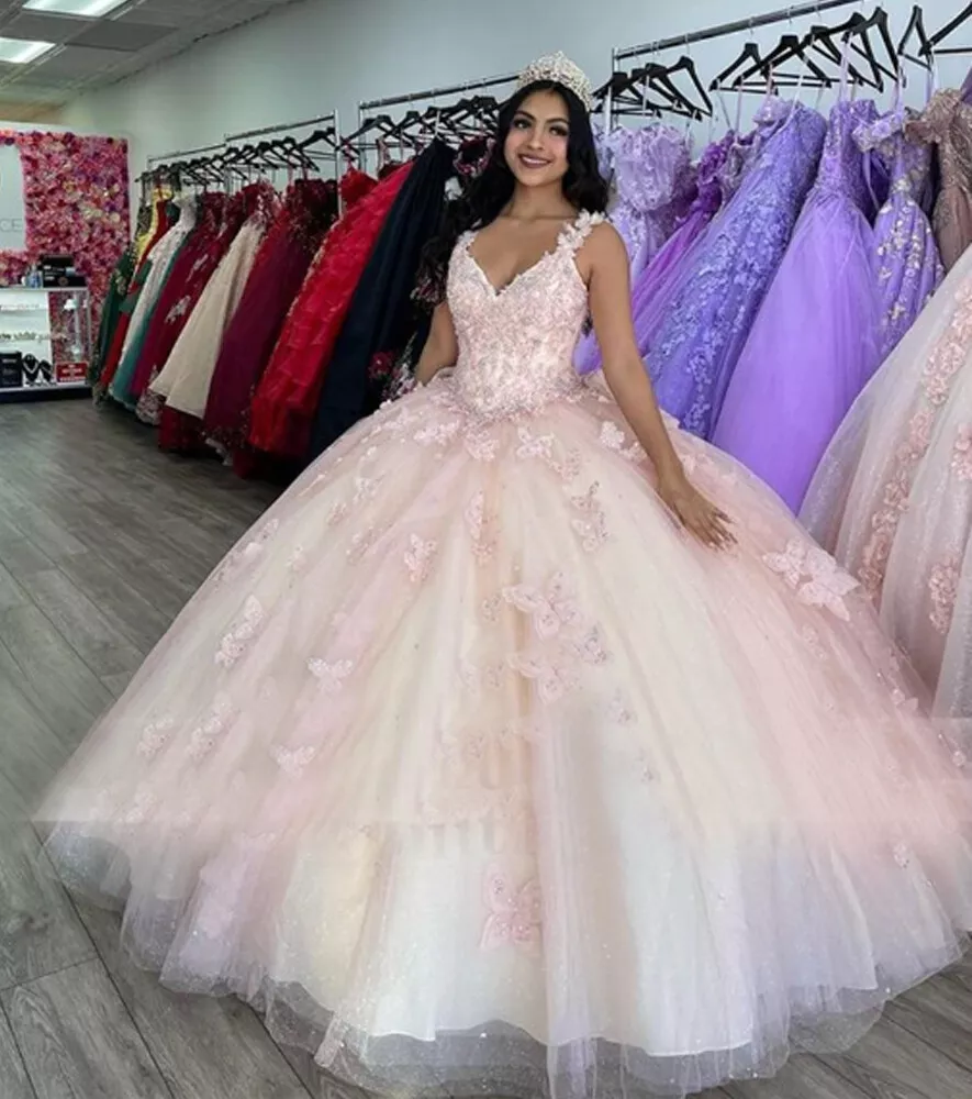 butterfly quinceanera dress