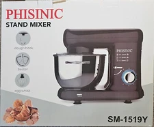 PHISINIC Stand Mixer, 660W Tilt-Head 5.5L 6 Speed Food Mixer,Black