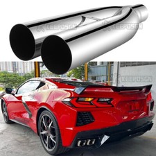 2.5'' Inlet 3'' Outlet Blastpipe Blast Pipe Exhaust Muffler For Chevy Corvette