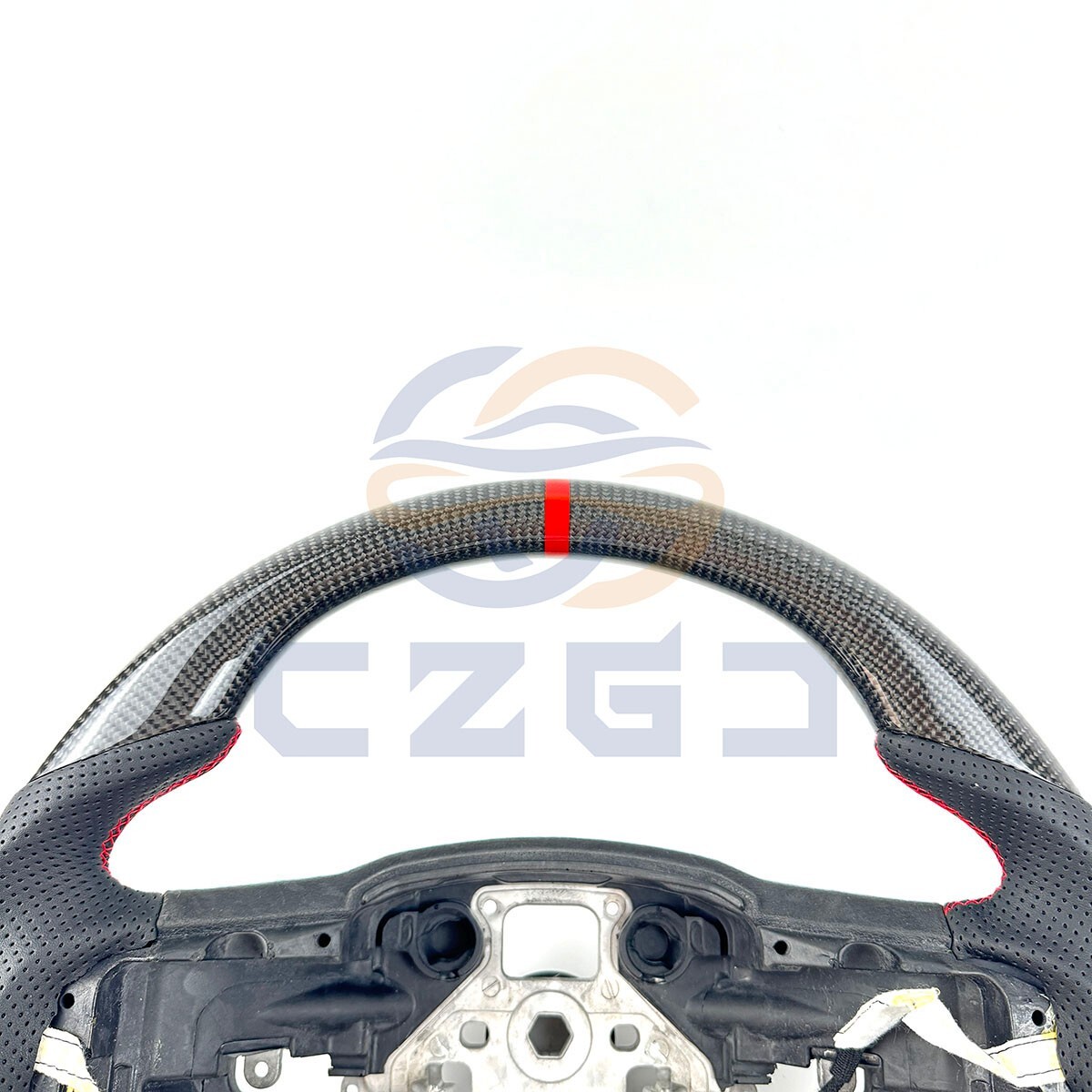 EASSAFEX Carbon Fiber Steering Wheel For Ford F150 Raptor 2015-2020 - D-Shape, LED Shift Indicator, Perforated Leather