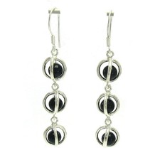 Dangling Sterling Silver Earrings Solid 925 6...