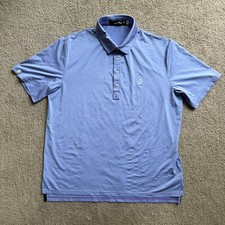 RLX Ralph Lauren Shirt Men's XL Blue Purple Striped Performance Polo Stretch