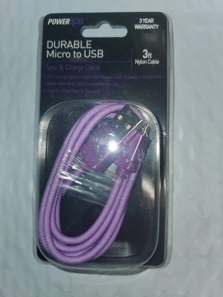 PowerXcel 3ft MicroUSB Durable Smartphone,Tablet Charging & Data Sync Cable - Image 3 of 4