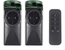 2 Funksteckdosen mit Fernbedienung Set Funk Steckdose Outdoor Funkschalter Außen