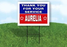 AURELIA THANK YOU SERVICE 18 in x 24 in Yard Sign Road Sign with Stand