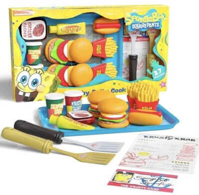 SpongeBob Schwammkopf Krabby Patty Koch Spielset 27 Teile Neu Kinderspielzeug Alter 3+