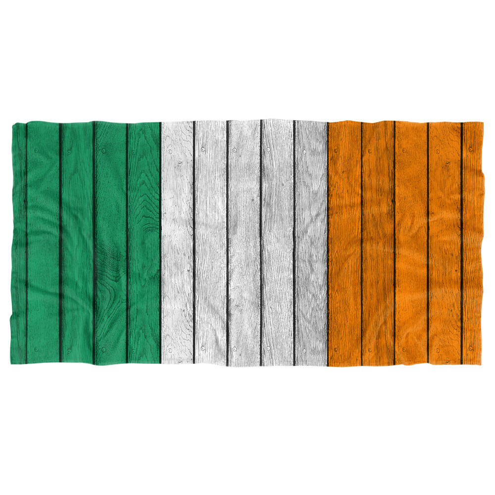 Irish Flag Wood Print Microfiber Beach Towel 30x60 Lightweight Bath Towel