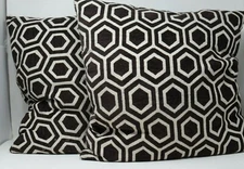Decorative Pillows 2 Pack Hexagon Brown 18" x 18"
