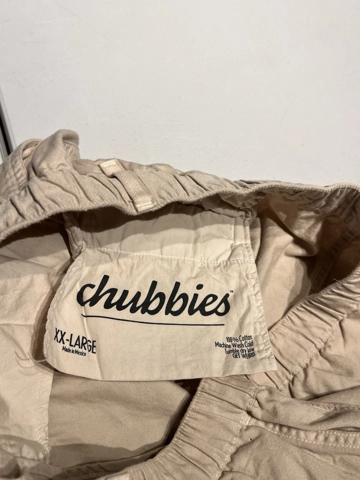 Chubbies Shorts Men's XXL Khaki Brown 5.5" inseam Elastic Waist Cotton Casual - Image 4 of 4