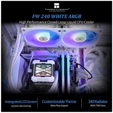 FW240 White ARGB Liquid CPU Cooler - AMD/Inte...
