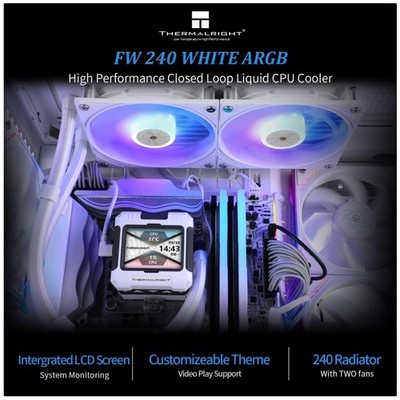 FW240 White ARGB Liquid CPU Cooler - AMD/Intel Compatible