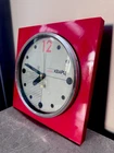 Soviet Quartz Wall Clock MAYAK KVARTZ Red Space Age Mid Century USSR 1980s