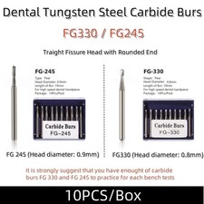 Dental Carbide Burs Tungsten Steel Bur FG 330 /FG 245 for High Speed Handpiece