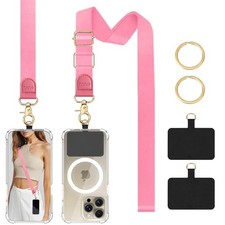 Phone Lanyard Crossbody Wrist Strap, Adjustable Anti-Theft Strap for Pink