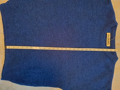 Vintage 80s 90s Le Tigre Acrylic Blue Knit Sweater Mens XL USA Made - Picture 5 of 8