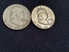 2 franklin silver half dollars 1 1949 S & 1 1949 D