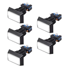 5pcs Game Push Button 49x33 Rectangle 12V LED Illuminated Push Button