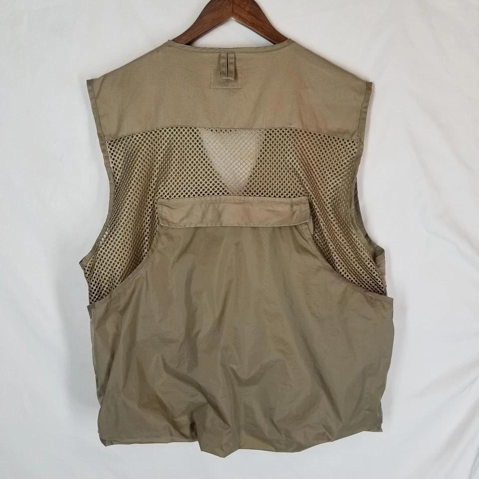 Vintage SafTBak Bird Duck Hunting Vest Tan Blaze Orange Unisex Size XL Mesh Back - Image 2 of 4