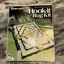 Vintage Vogart Crafts Hook-it Rug Kit Style 4323 Green Tile - New NOS