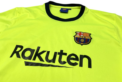 FC Barcelona Jersey Mens Medium Yellow La Liga Soccer Rakuten Beko Unicef