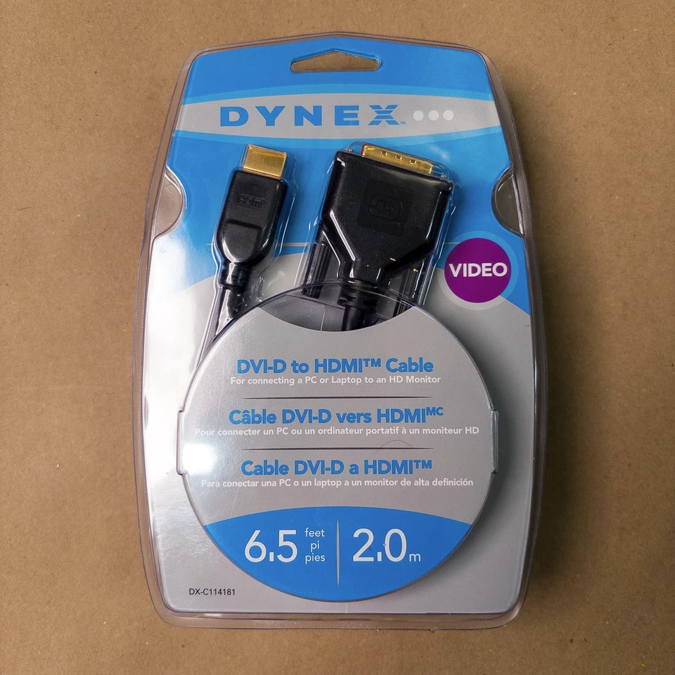 Dynex DX-C114181 6 Ft. Gold Plated DVI-D to HDMI Cable - Image 2 of 4