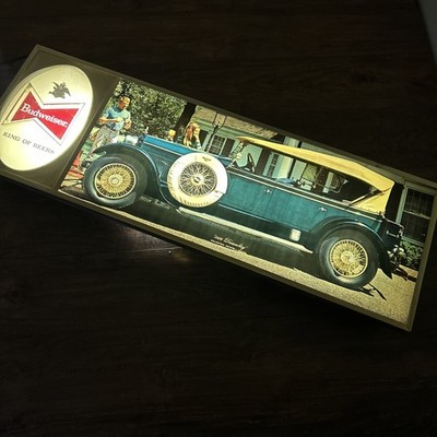 VTG 1960's Budweiser 1926 Duesenberg 36'' Bubble Front 3D Lighted Sign Richard W.