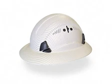 White Hydro Dipped Full Brim Hard Hat with Fas-trac Suspension