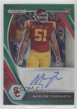 2021 Panini Prizm Draft Picks Green Marlon Tuipulotu #DPA-MTU Auto 4r3
