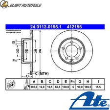 2x BREMSSCHEIBE 24.0112-0155.1 FÜR OPEL MOVANO/Bus/Platform/Chassis/Van 2.5L