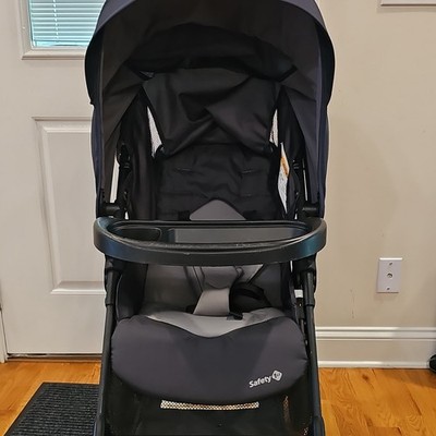 Safety 1st Single Baby Stroller Black/Gray w/ Hood Canopy, Cup Holder, Basket