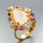 Jewellery 5 ct+ Natural Moonstone Ring 925 Sterling Silver Size 8 /R469203