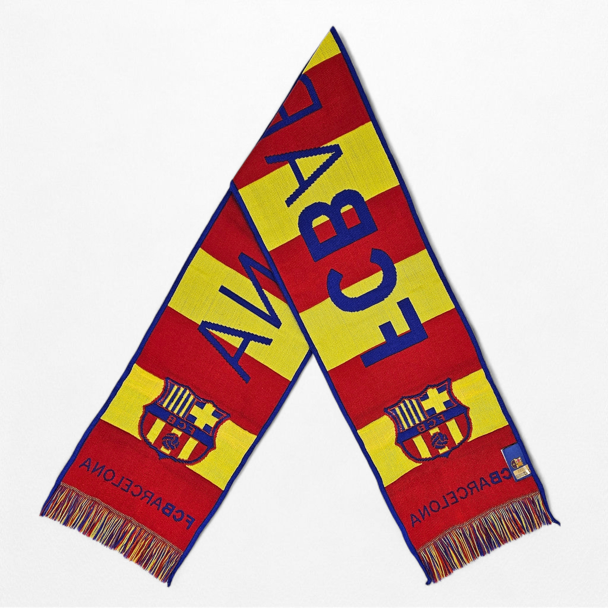 FC Barcelona Striped Scarf Licensed Blue Red Yellow Reversible