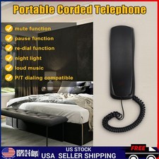 Black Corded Telephone Landline Phone for Home Office Desk Wall Mountable New