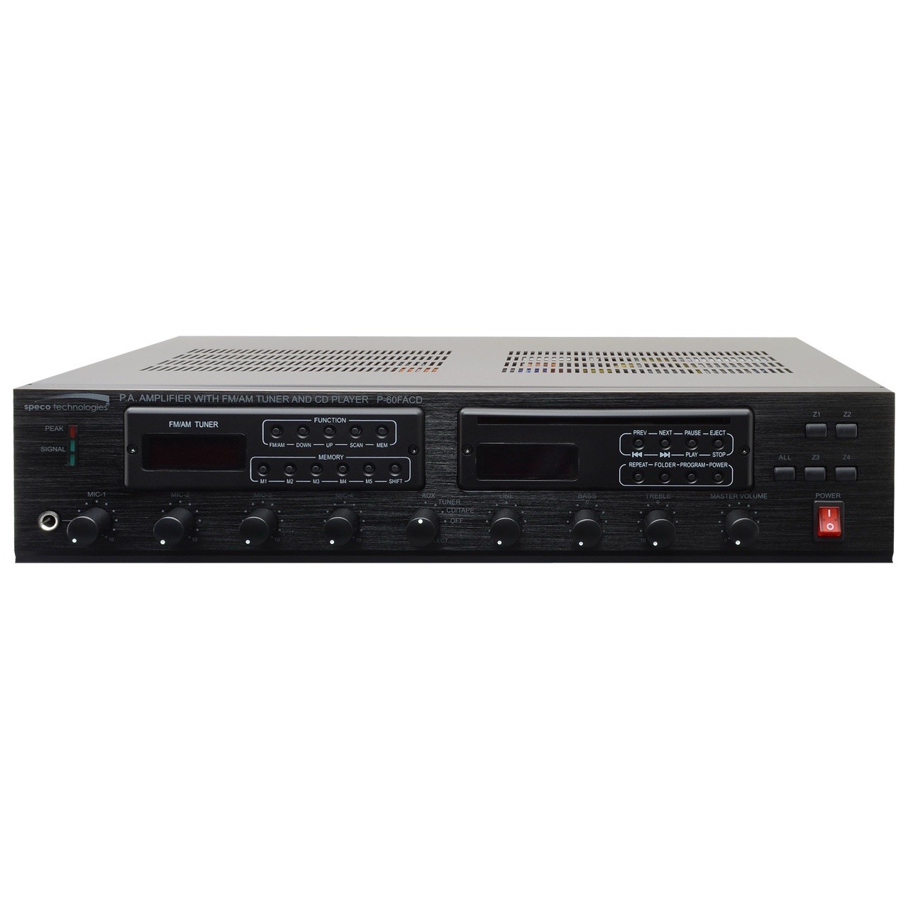 Speco Technologies 60W PA Amplifier FM Tuner & MP3 Ready CD 
