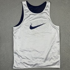 Vintage Nike Jersey Reversible 90s White Navy Blue Basketball Sleeveless