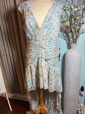 Ieena Mac Duggal 55826 Floral High Low Gown Dress Size 10 NWT Blue $398