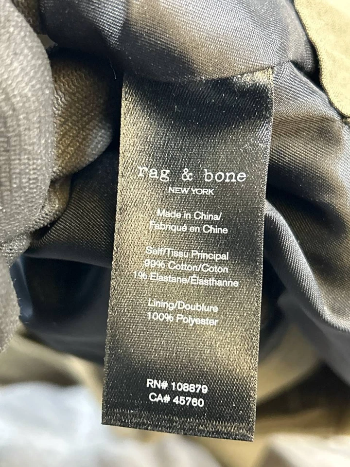 Chaqueta Rag & Bone Para Hombre 48 Xl Verde Algodón Abrigo Deportivo Tareas  Foto 4 de 4