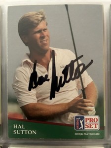 Hal Sutton Autographed 1991 Pro Golf Trading Card.   #132