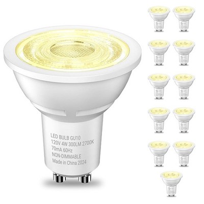 6/12PACK LED GU10 Light Bulbs, 2700K Warm White, 4W Equivalent 35W, 300LM