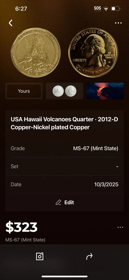 USA Hawaii Valcanoes Quarter 25 Cent 2012 Coin NGC MS67 Copper Nickel Platted - Image 2 of 4