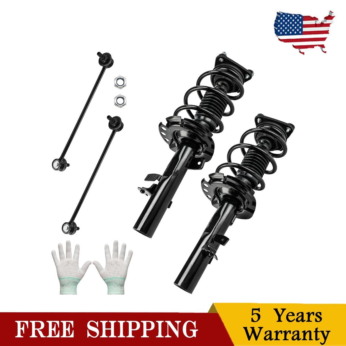 Front Struts w/ Coil Spring Assembly Sway Bar Links For 2013-2018 Ford Focus