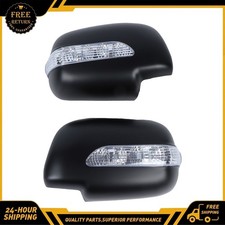 2x Carbon Side Door Mirror Covers With Led Light Trim For Toyota Tacoma 05-2014